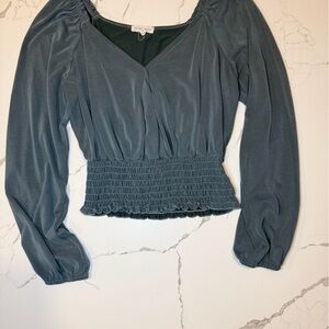 Smocked Surplice Top